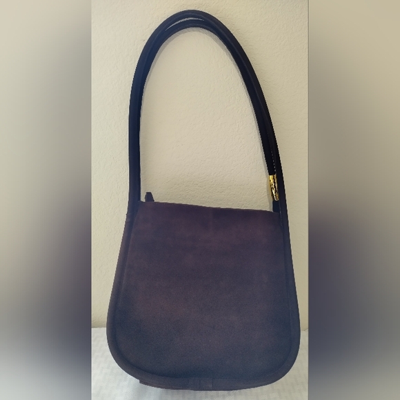 STUART WEITZMAN Brown Suede Leather Bucket Shoulder Bag Made in Spain - Picture 2 of 8